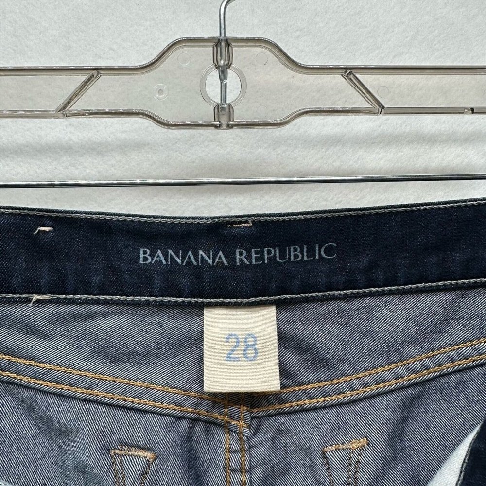 Banana Republic Skirt Size 28 Denim Pencil Mini Stretch Dark Washed Blue - Picture 8 of 11